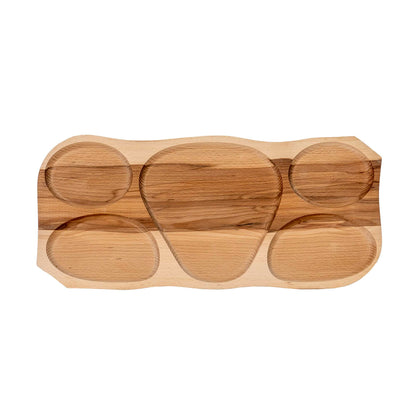 Platou lemn cu 5 compartimente 63x8x2.5cm / EXT 6080