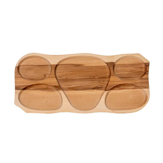Platou lemn cu 5 compartimente 63x8x2.5cm / EXT 6080
