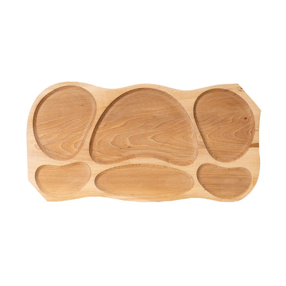 Platou lemn cu 6 compartimente 68x34x2.5cm / EXT 6081