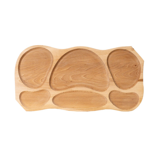 Platou lemn cu 6 compartimente 68x34x2.5cm / EXT 6081