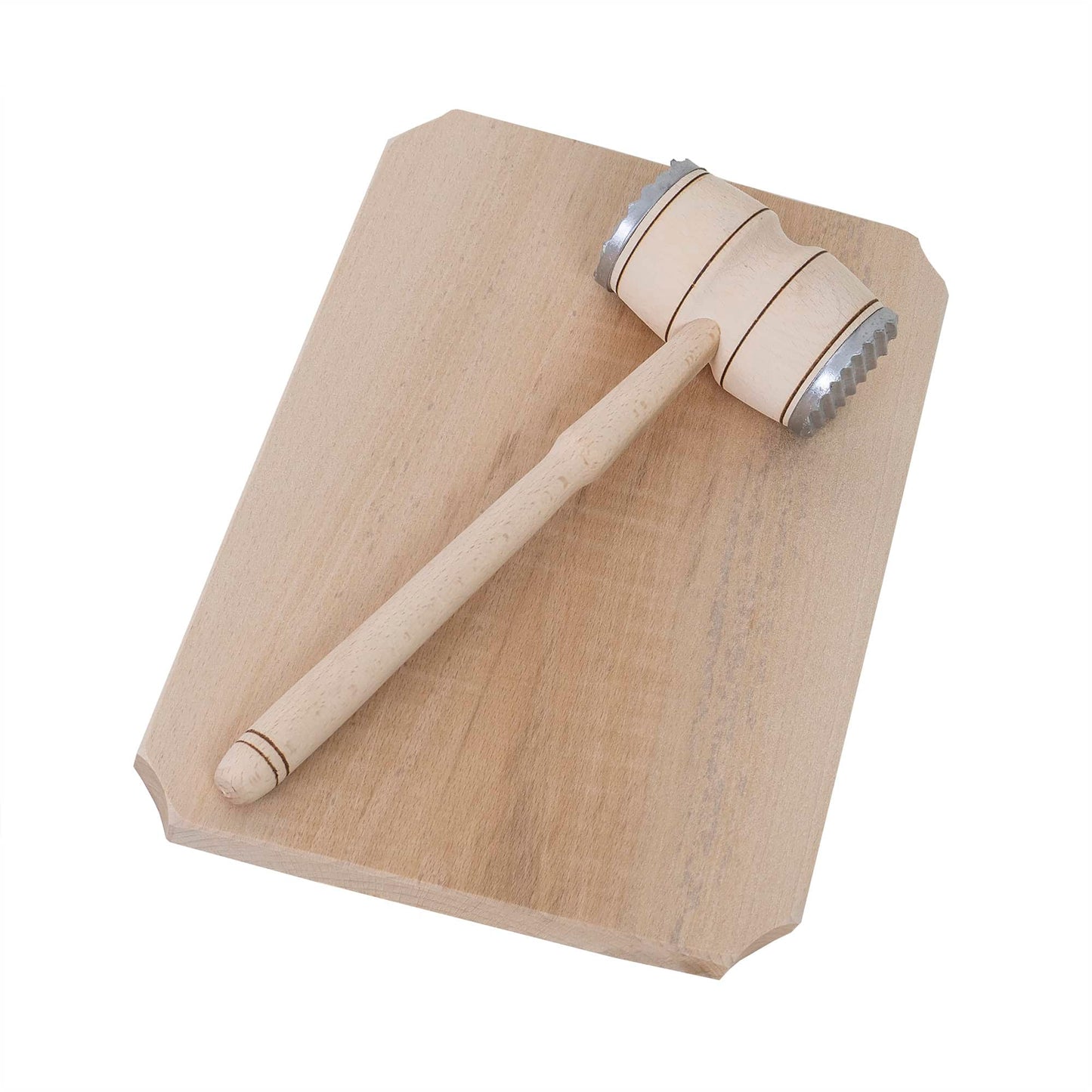 Set 3 piese, un ciocan si doua tocatoare, din lemn de fag, grosime 20mm / EXT 6089