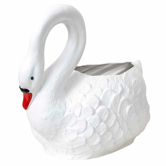 Ghiveci din plastic, model lebada alb, lungime 63 cm / EXT 6093 - 221.ro