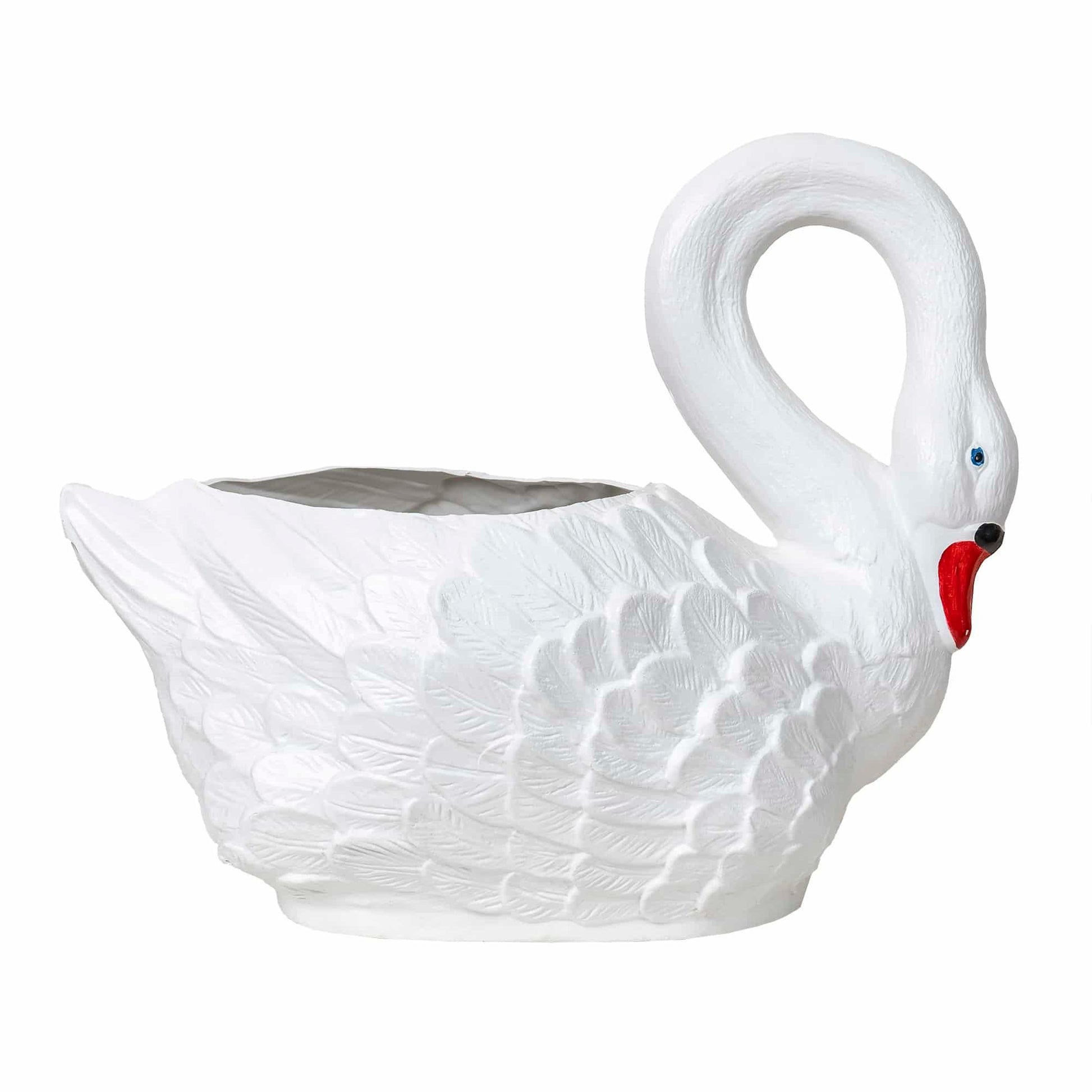 Ghiveci din plastic, model lebada alb, lungime 63 cm / EXT 6093 - 221.ro