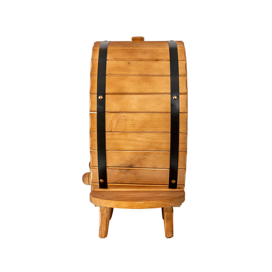 Suport 7 sticle de vin, cu canea, din lemn de brad, inaltime 50cm / EXT 6095