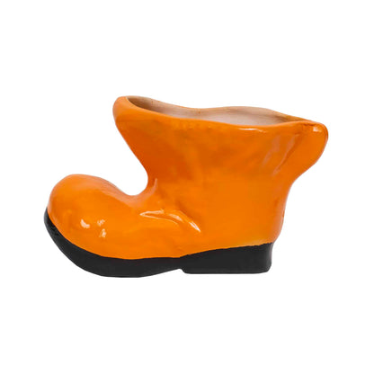 Decoratiune pentru gradina, din ceramica, bocanc mini cu suport pentru flori, inaltime 10cm, lungime 18cm / EXT 6210