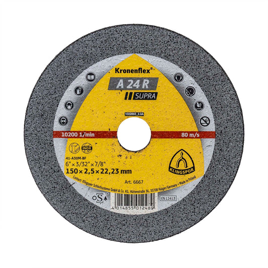Disc debitare Klingspor A24R Supra, 150x2.5x22.23mm / EXT 6667