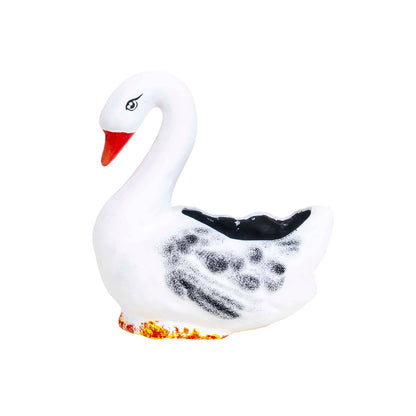 Ghiveci din ceramica, model lebada alb, lungime 21cm / EXT 7065