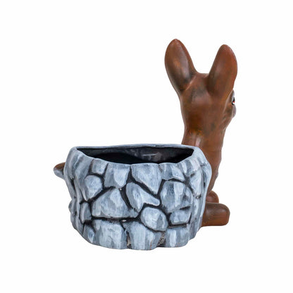 Ghiveci din ceramica, model caprioara, lungime 23cm / EXT 7066