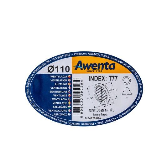 Rama aerisire plastic plus mufa, Q110mm / EXT 7194