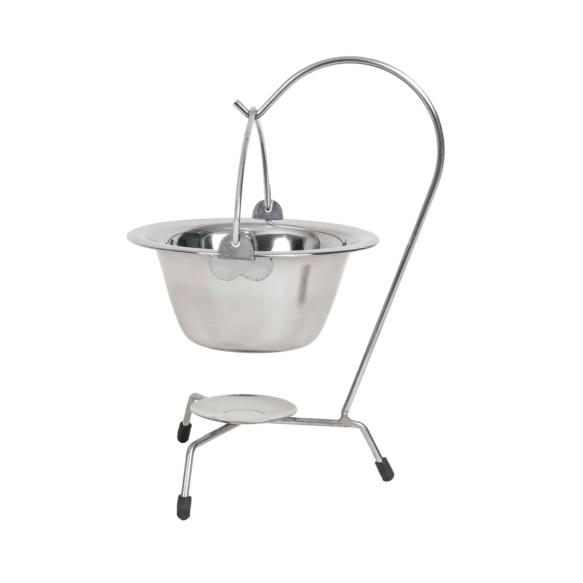 Ceaun mini, din inox, 0.8L cu suport si lingura / EXT 7228_3 - 221.ro