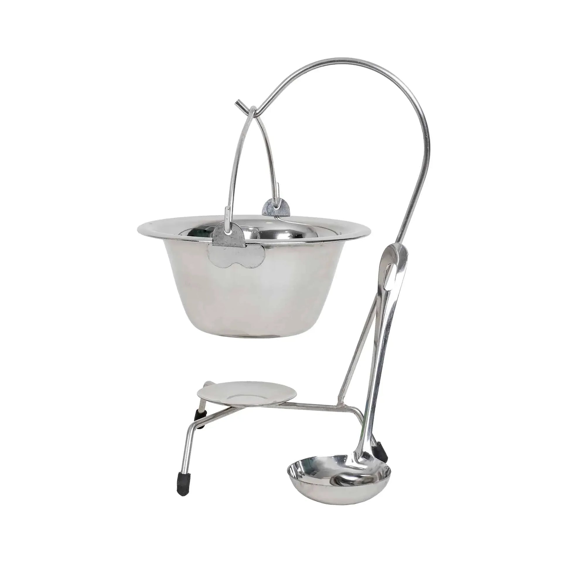Ceaun mini, din inox, 0.8L cu suport si lingura / EXT 7228_3 - 221.ro