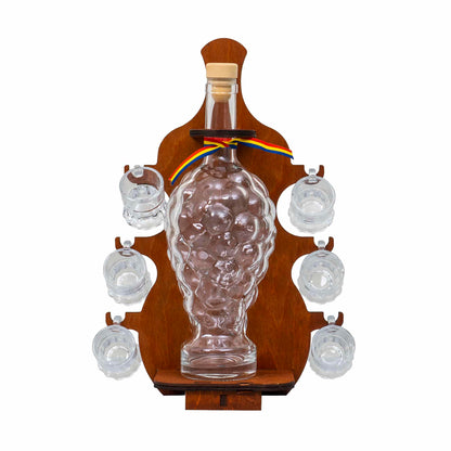 Suport sticla plus 6 pahare shot, model vioara / EXT 8010