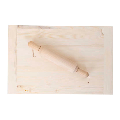 Planseta din lemn pentru modelat aluatul, 30x41cm + sucitor de 30cm / EXT 9869