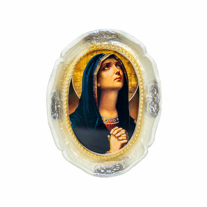 Icoana de perete Maica Domnului din rasina 35 x 27cm, alb / EXT 9914