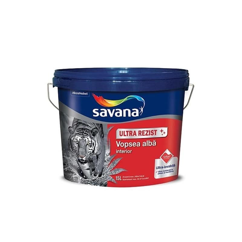 Vopsea ultralavabilă interior, ultrarezistentă, SAVANA, super alb / EXT10003