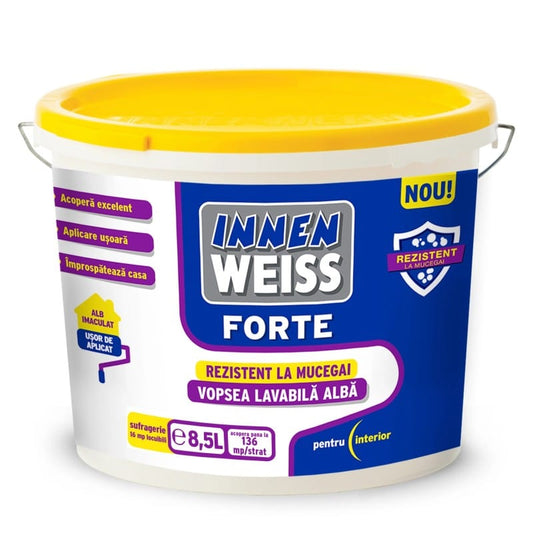 Vopsea lavabilă interior, 8.5L FORTE, INNENWEISS, alb / EXT5830999