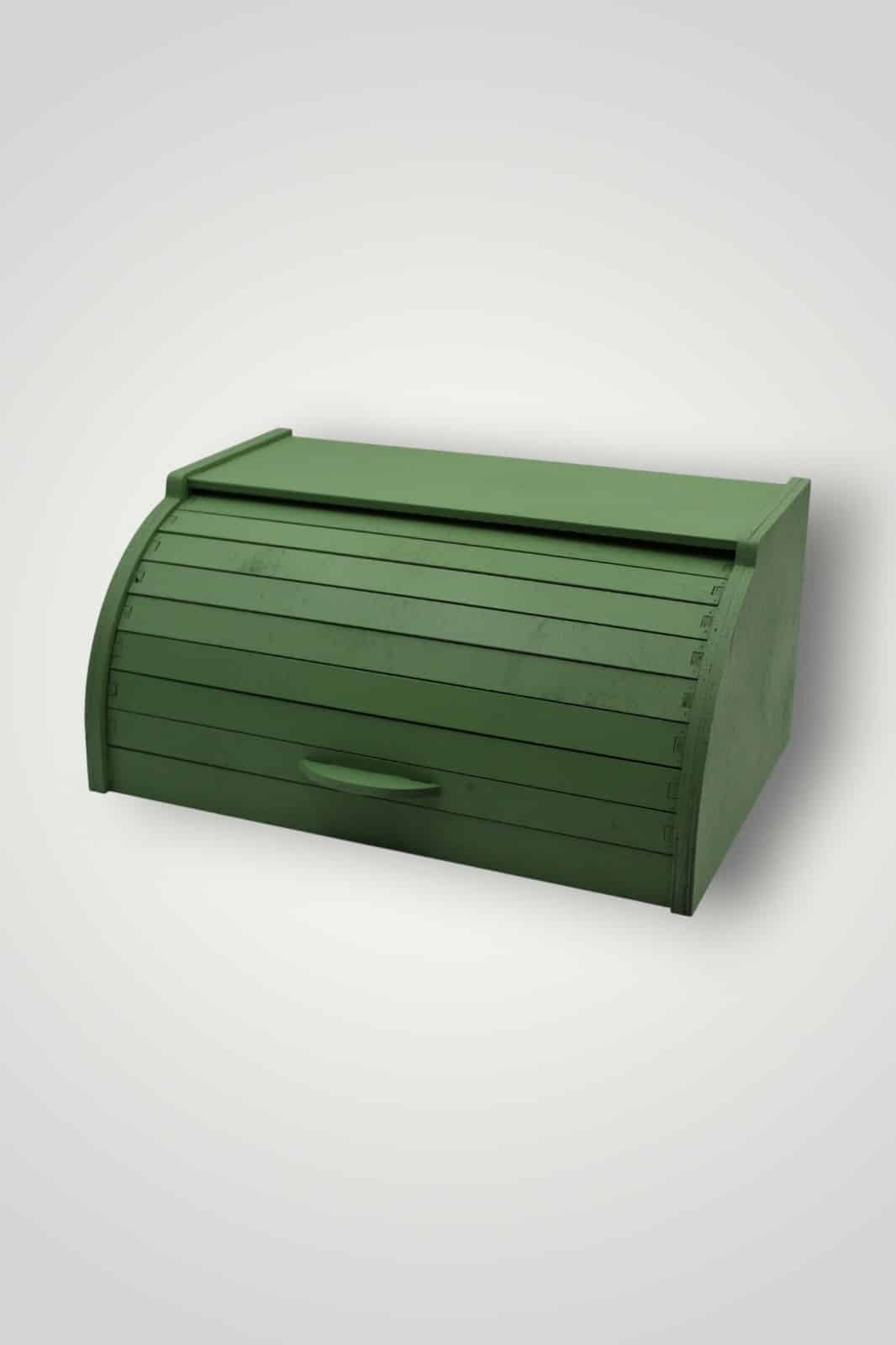 Cutie de paine, din lemn de albasia, 38x18x26cm, verde / EXT9072-2