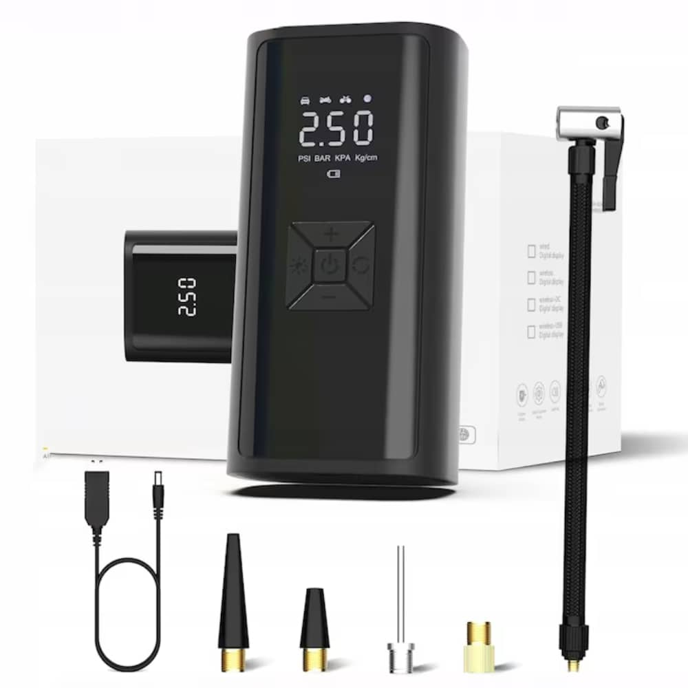 Pompă electrică portabilă 150 PSI, 6000 mAh, LCD, manometru digital, lanternă LED, Z-TOOLS / EXT9074