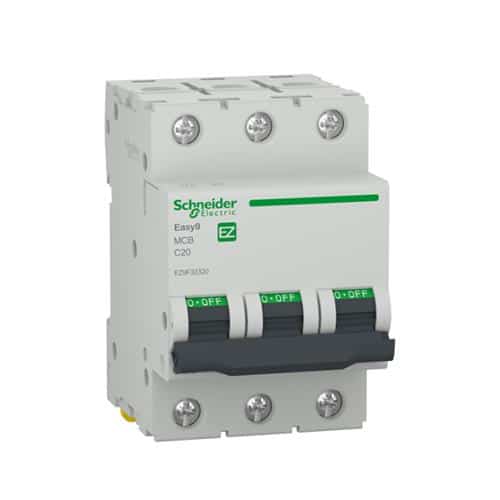 Întrerupător automat, 3P 20A,  4500A curba C, Schneider, alb / EZ9F32320