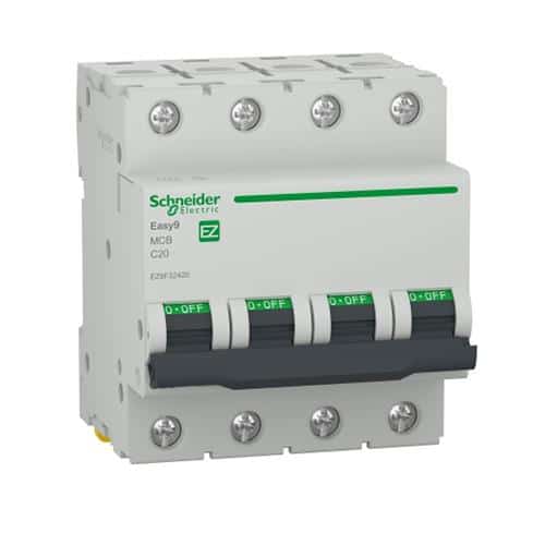Intrerupator automat, 4P 20A curba C, 4500A, Schneider, alb / EZ9F32420