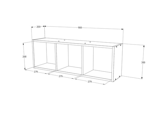 Etajera haaus Lira, 3 Casete, Stejar Bronz, 90 x 20 x 30 cm