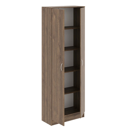 Biblioteca Flint, 2 Usi, Stejar Bronz, 70 x 32 x 196 cm