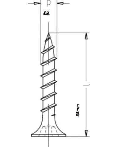 Șurub autofiletant pentru lemn, 3.5×35 mm, FT, zincat, 1000buc / FT-3535 - 221.ro