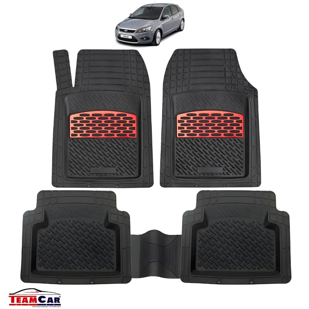 Covorase Auto TeamCar® Tip Tavita Compatibile Ford Focus 2 Hatchback 5 uși (2004–2011) Red - 221.ro