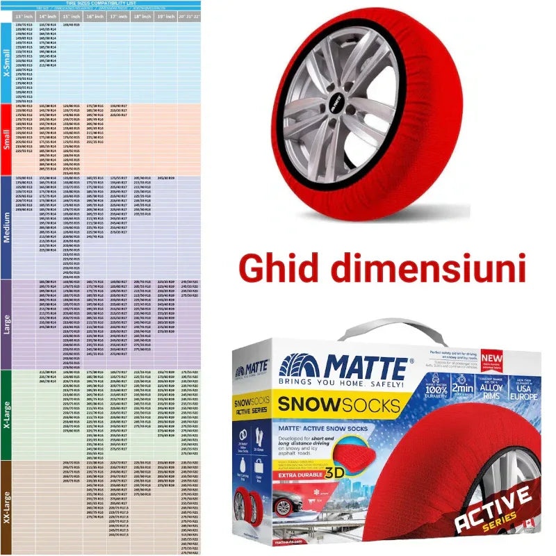 Huse antiderapante zăpadă MATTE ACTIVE mărimea X-Small, textil, omologate EN16662-1, set 2 buc - 221.ro