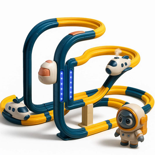 Set Traseu Electric cu Masinute pentru Copii 4-6 Ani, Albastru