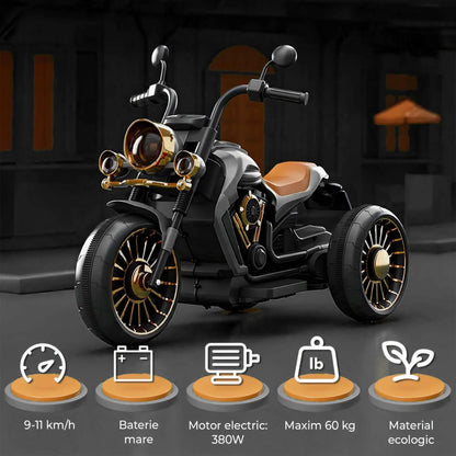 Motocicleta electrica Timebox, Functie mers inainte/inapoi, Faruri, Negru