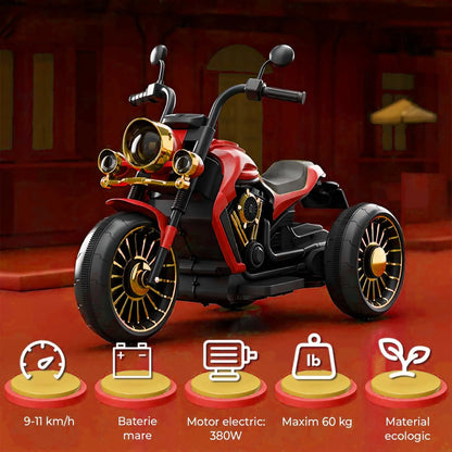 Motocicleta electrica Timebox, Functie mers inainte/inapoi, Faruri, Claxon, Rosu
