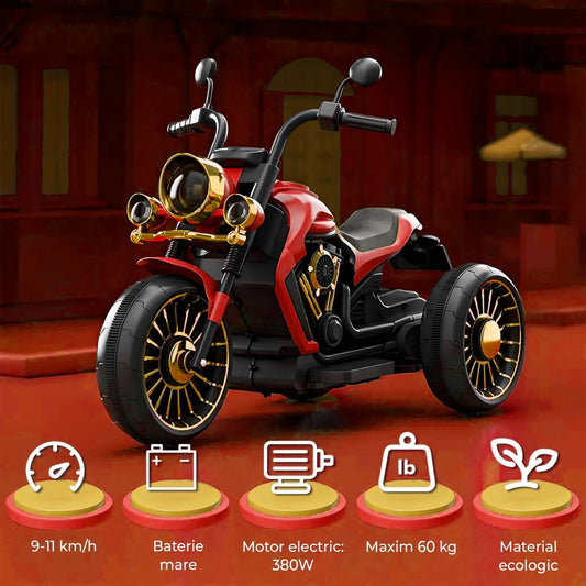 Motocicleta electrica Timebox, Functie mers inainte/inapoi, Faruri, Claxon, Rosu