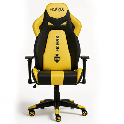 Scaun Gaming Ergonomic – Spatar Inalt, Design Sport, Rotativ 360°, Tapiterie Pet-Friendly, Cadru Metalic Rezistent Suport de Picioare, Galben - 221.ro