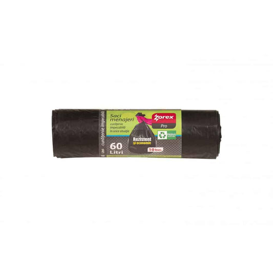 Saci menajeri, 60L, 50 bucăți/rolă, N/A, negru / GSM865