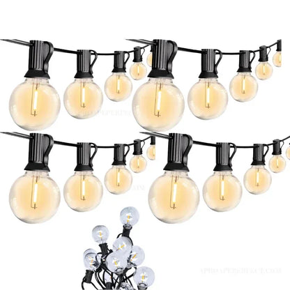 Ghirlandă Luminoasă LED Impermeabilă, Interconectabilă, 10 m, 20 Becuri Glob, Exterior/Interior