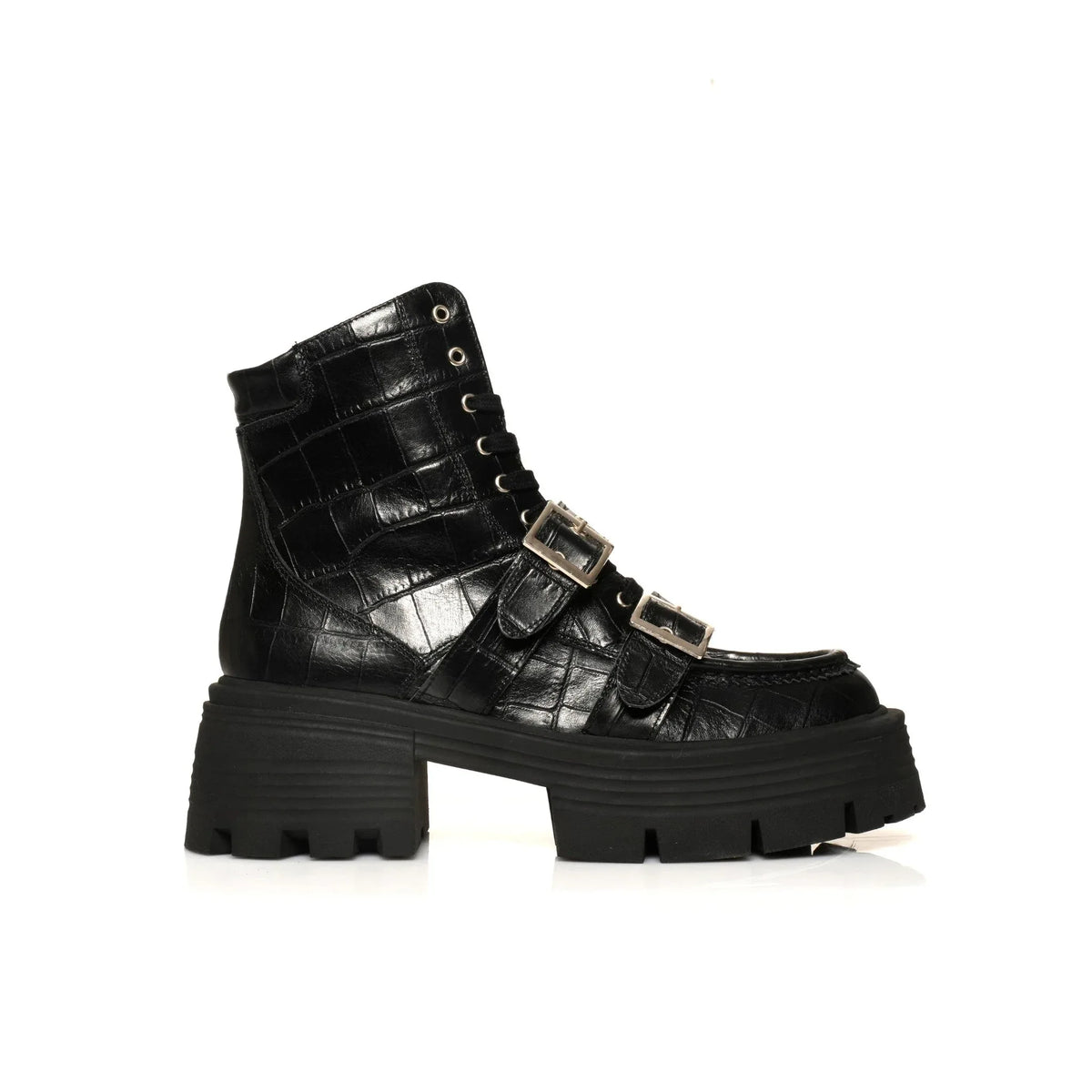 Brodequin Croco Noir