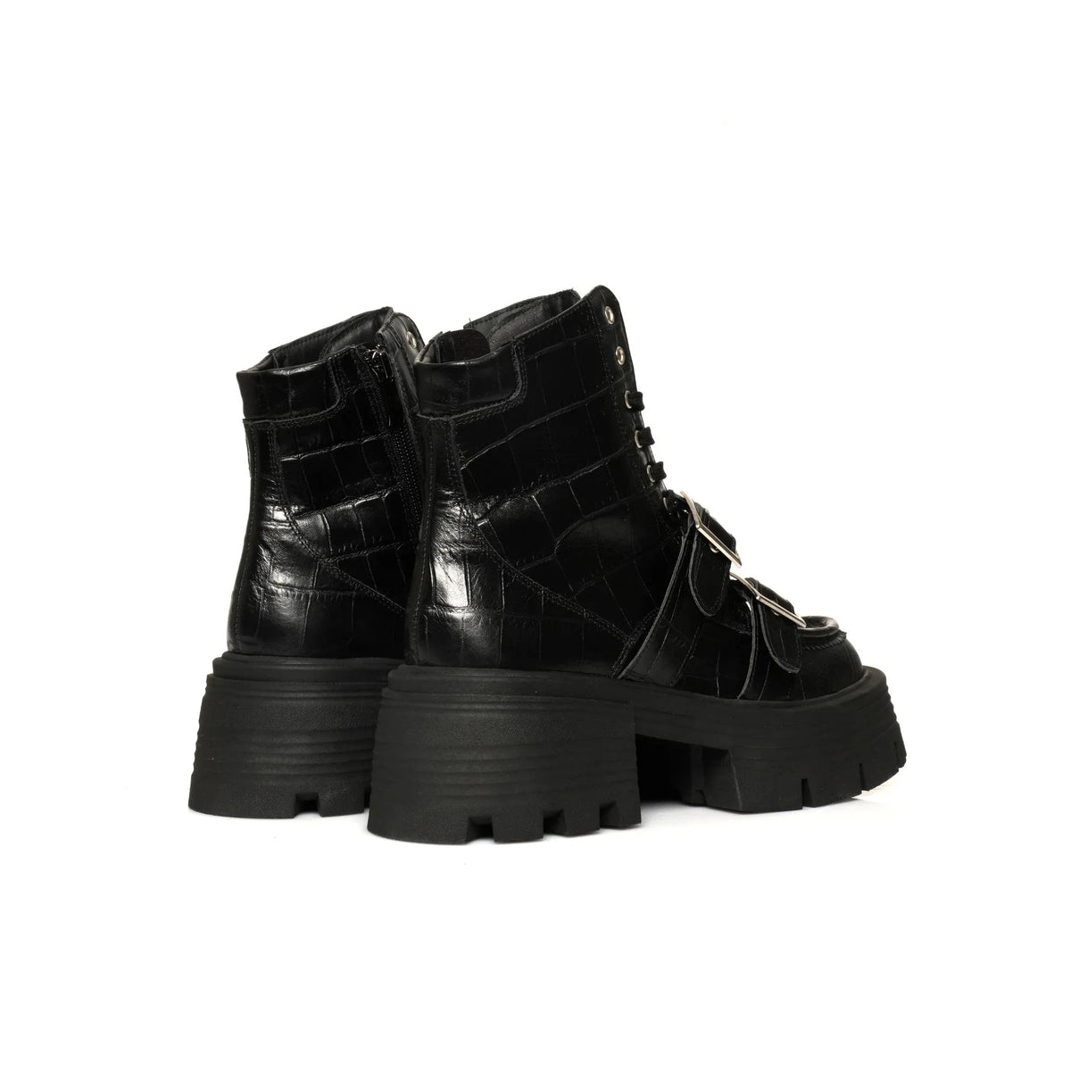 Brodequin Croco Noir