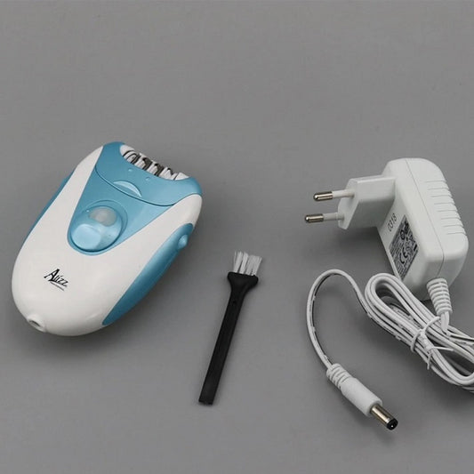 Epilator Alizz HC-302, 2 viteze, 20 pensete, opti-light, cap de epilare lavabil, Alb/Blue