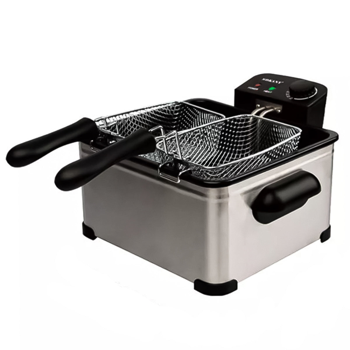 Friteuza Sokany HD-3501, 2100W, 5L, Termostat reglabil, Negru/Inox