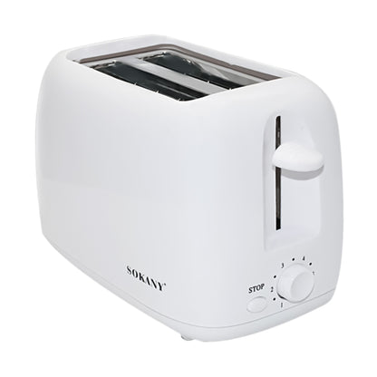 Prajitor de paine Sokany HJT-022, 700 W, 2 felii, Grad de rumenire ajustabil, Functie dezghetare, Alb