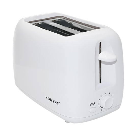 Prajitor de paine Sokany HJT-022, 700 W, 2 felii, Grad de rumenire ajustabil, Functie dezghetare, Alb