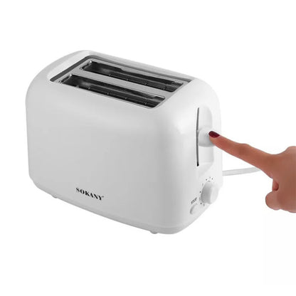 Prajitor de paine Sokany HJT-022, 700 W, 2 felii, Grad de rumenire ajustabil, Functie dezghetare, Alb