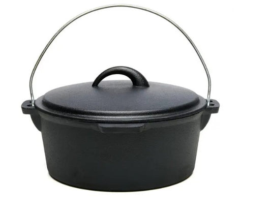 Ceaun fontă pură cu capac, 25x10 cm 5.3L, Heinner, negru / DCN69907