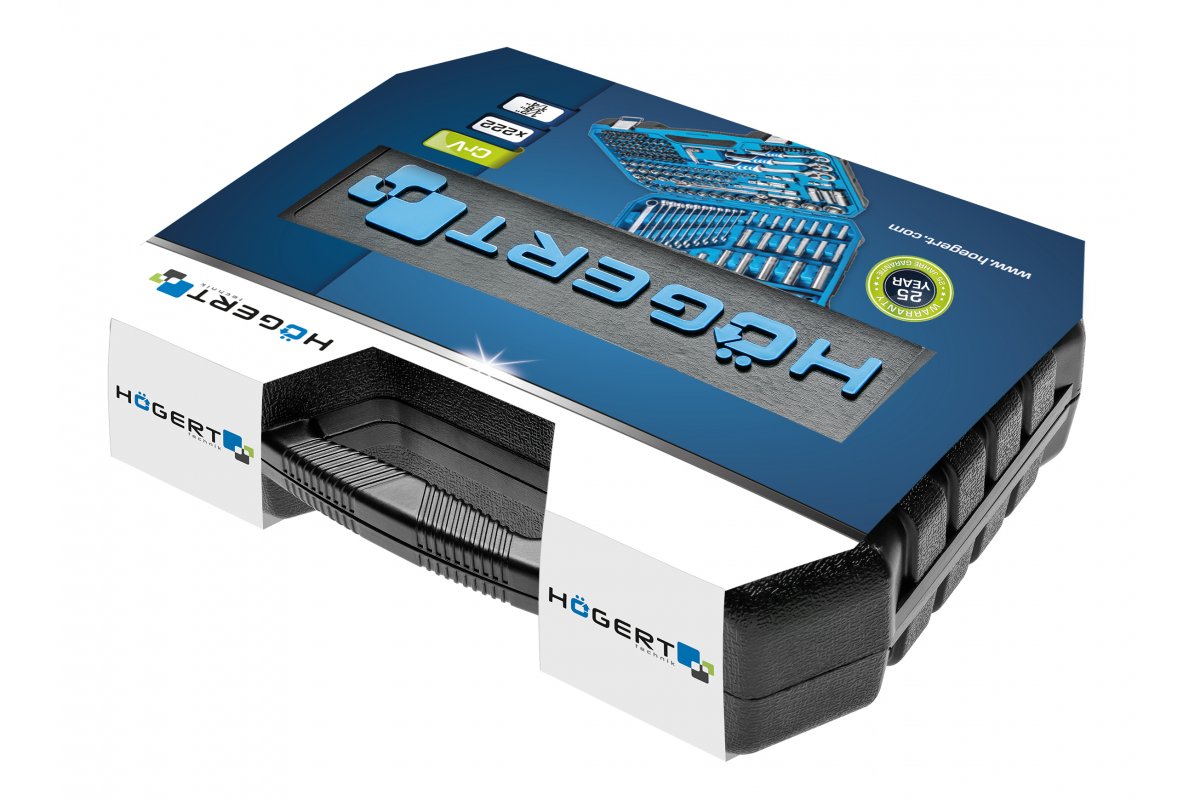 Trusa chei tubulare, 222 bucati, HOGERT / HT1R444