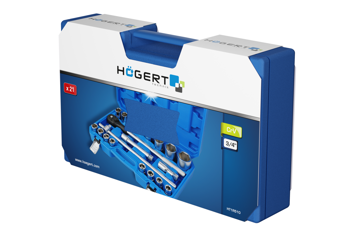 Set 21 tubulare de 3/4 HOGERT / HT1R510