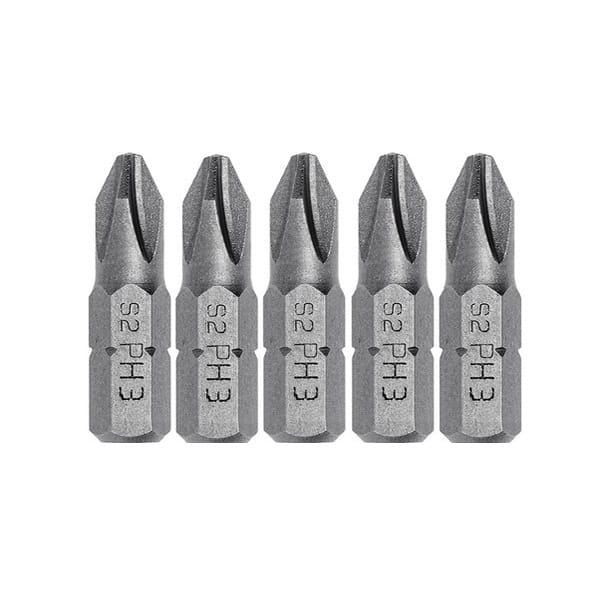 Set 5 bucati, bit-uri pentru surubelnita, PH3, 25mm HOGERT / HT1S303