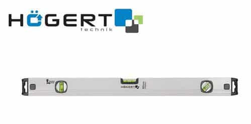 Nivela (boloboc) din aluminiu, 60cm, 3 bule, HOGERT / HT4M007