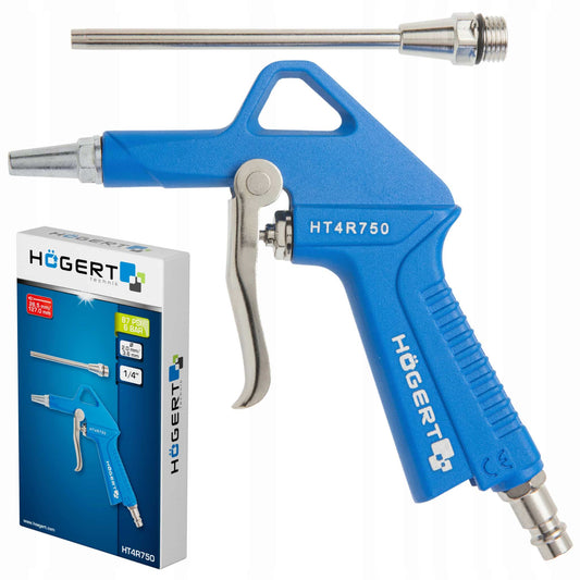 Pistol suflat, cu duza scurta si lunga, 1/4", presiune 6bar HOGERT / HT4R750