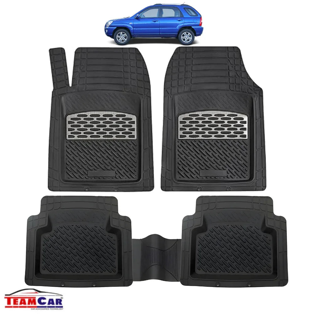 Hyundai Tucson I (2004-2009) Covorase Auto TeamCar®- Cauciuc Tip Tavita Silver - 221.ro